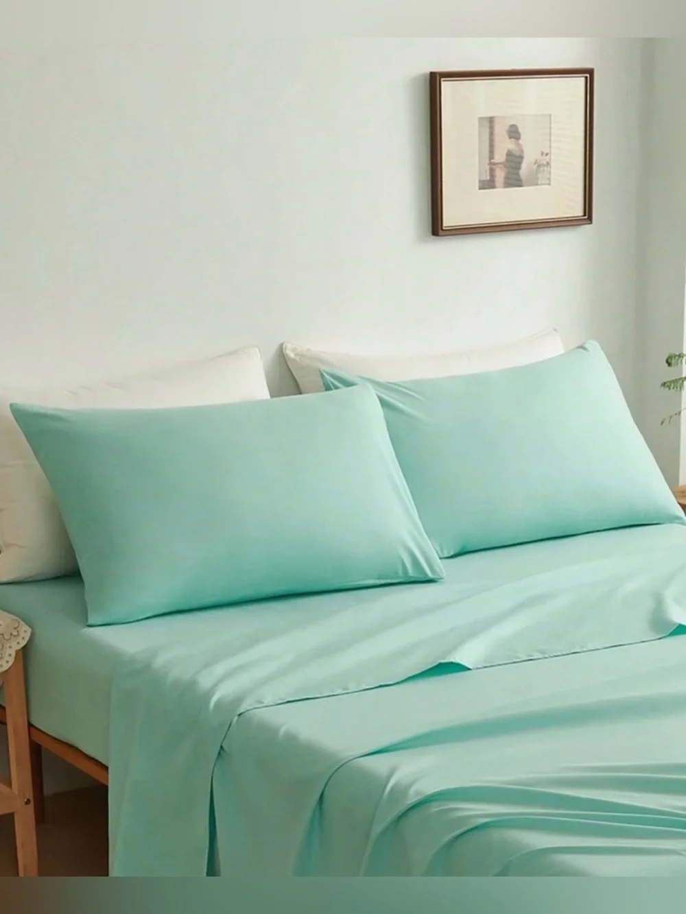 Mint Microfiber Pillowcase Pair — Soft Breathable Pillow Covers